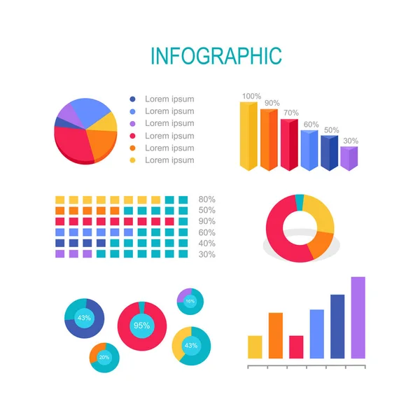 İş eğitim Infographic. Bar sütun grafikleri — Stok Vektör