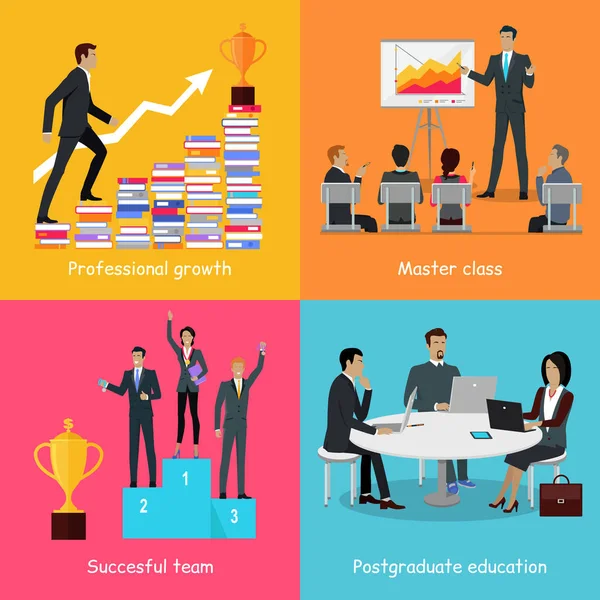 Education Infographic of Successful People Growth. — Stock Vector