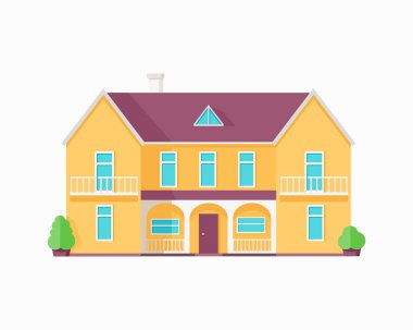 Teras afiş Poster şablonu ile mutlu ev.