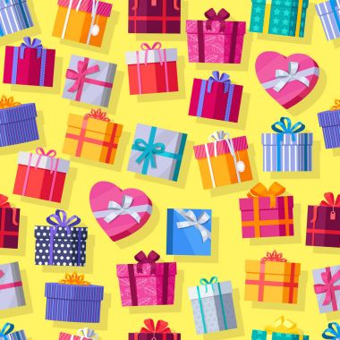 Dikişsiz desen hediye kutuları.