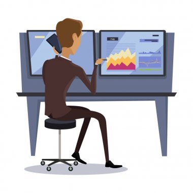 Modern Online Ticaret teknoloji illüstrasyon.