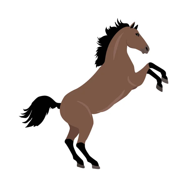 Ilustración de caballo de acedera de rodamiento en diseño plano — Vector de stock