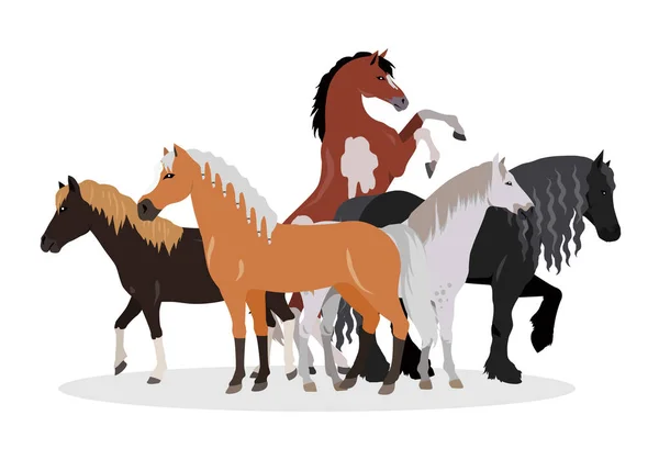 Caballo Conceptual Estilo Plano Vector Web Banner — Vector de stock