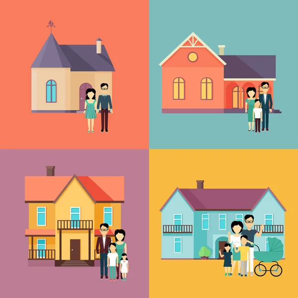 Real Estate Concept Illustrations in Flat Design. — Stock Vector