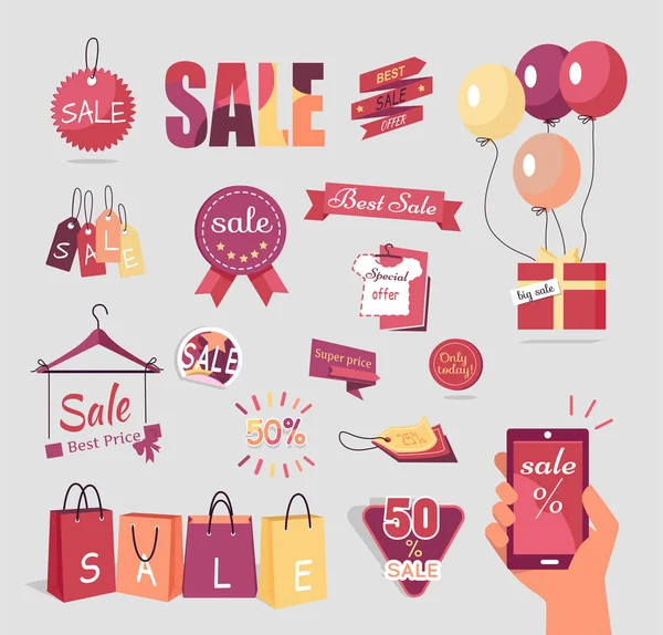 Collection of Sale Elements — Stock Vector