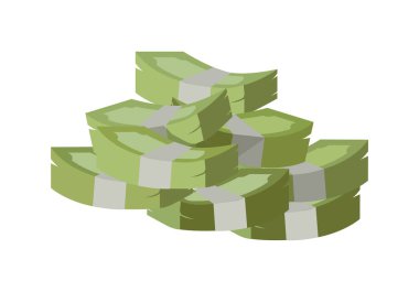 Para vektörü çizimi düz tasarım yığını.