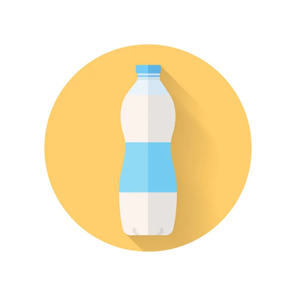 Botella de leche fresca Estilo plano Vector Ilustración — Vector de stock