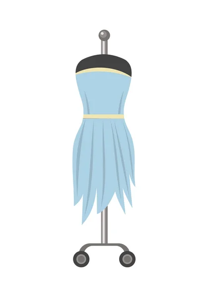Světle modré šaty na figuríně — Stockový vektor
