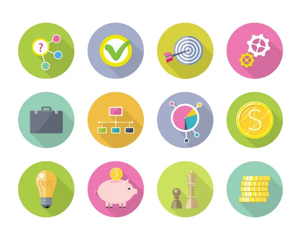 Set of Business Vector Icons in Flat Style Design — Stock Vector