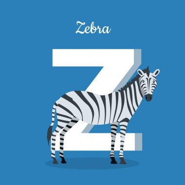 Düz tasarımı kavramında hayvan alfabesi