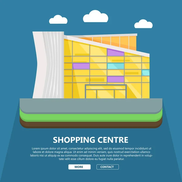 Modelo Web do Centro Comercial em Design Plano . —  Vetores de Stock