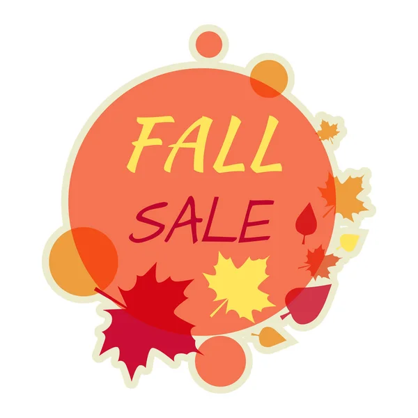 Fall Autumn Sale Round Banner Isolated. — Stock Vector