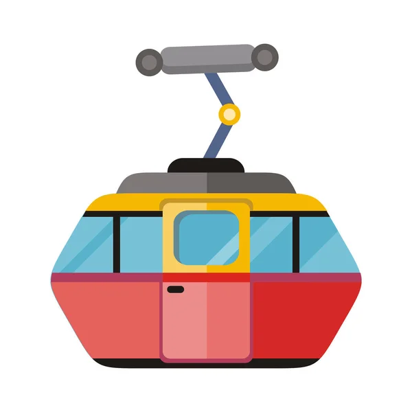 Funicular Railway Cable Car Isolated. Vector — Stock Vector