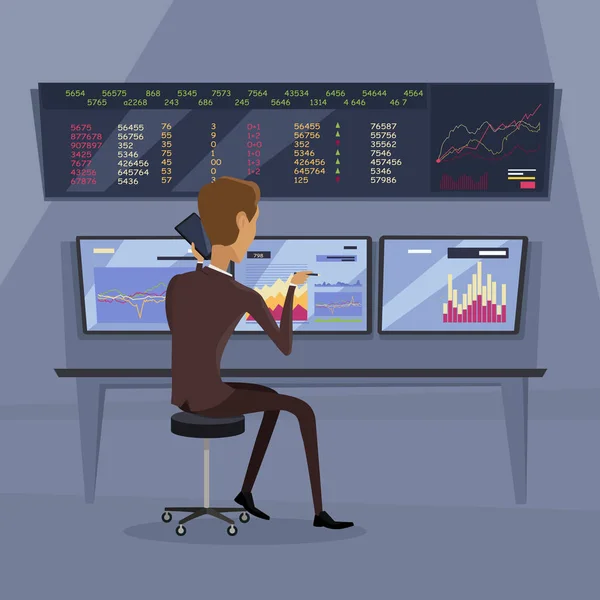 Modern Online Trading Technology Illustration. — Stock Vector