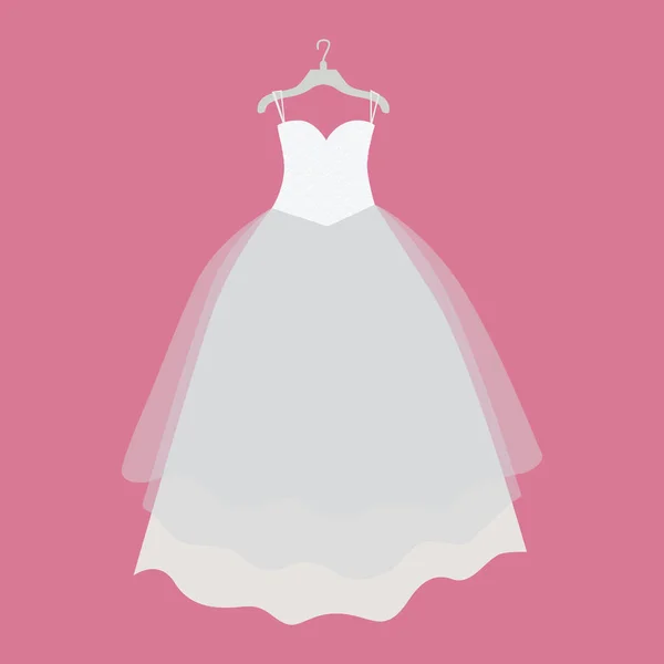 Векторная иллюстрация свадебного платья в плоском дизайне — стоковый вектор
