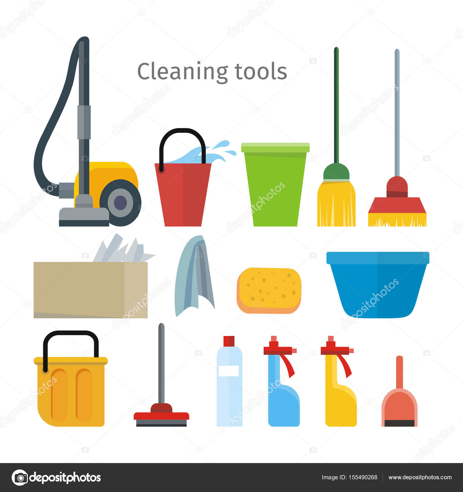 Cleaning equipment with different buckets isolated