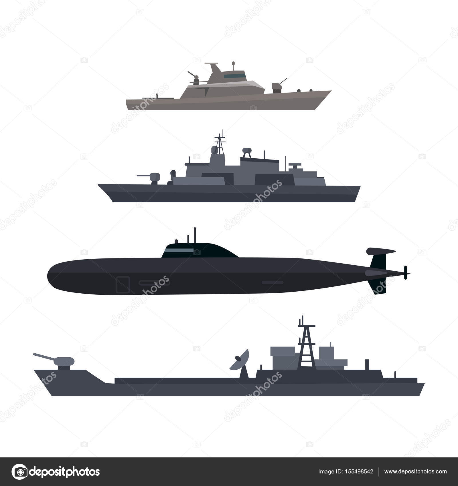 Naves navales conjunto barco militar o barco utilizado por la Marina ...