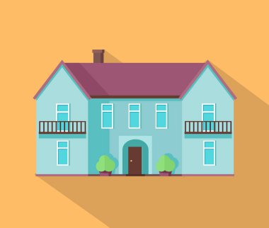 Teras afiş Poster şablonu ile mutlu ev.