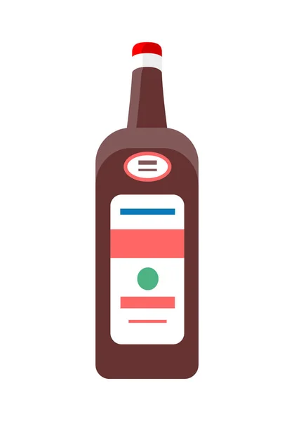 Bottle with Alcohol Vector in Flat Style Design. — Stock Vector