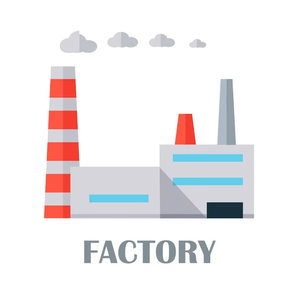 Fabrikgebäude in Wohnung — Stockvektor