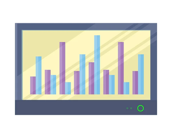 Quadro branco interativo com infográficos . — Vetor de Stock