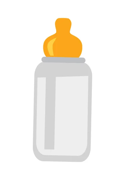Botella de niño con pezón aislado en blanco — Vector de stock
