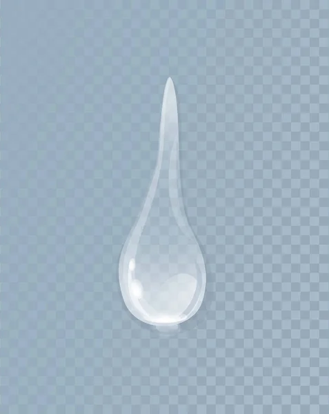 Gota líquida de agua aislada en transparente — Vector de stock