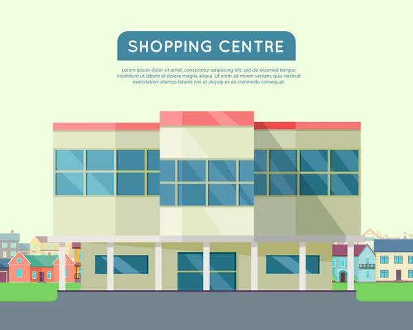 Shopping Centre Web Template in Flat Design. — Stock Vector