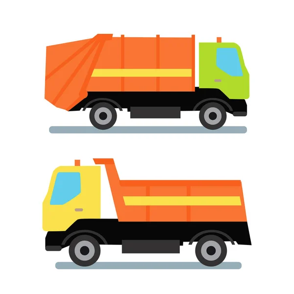 Deux camions orange — Image vectorielle