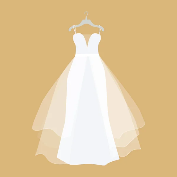 Abito da sposa vettoriale illustrazione in design piatto — Vettoriale Stock