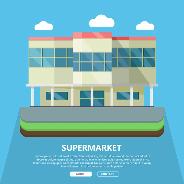 Plantilla Web de Supermercado en Diseño Plano — Vector de stock