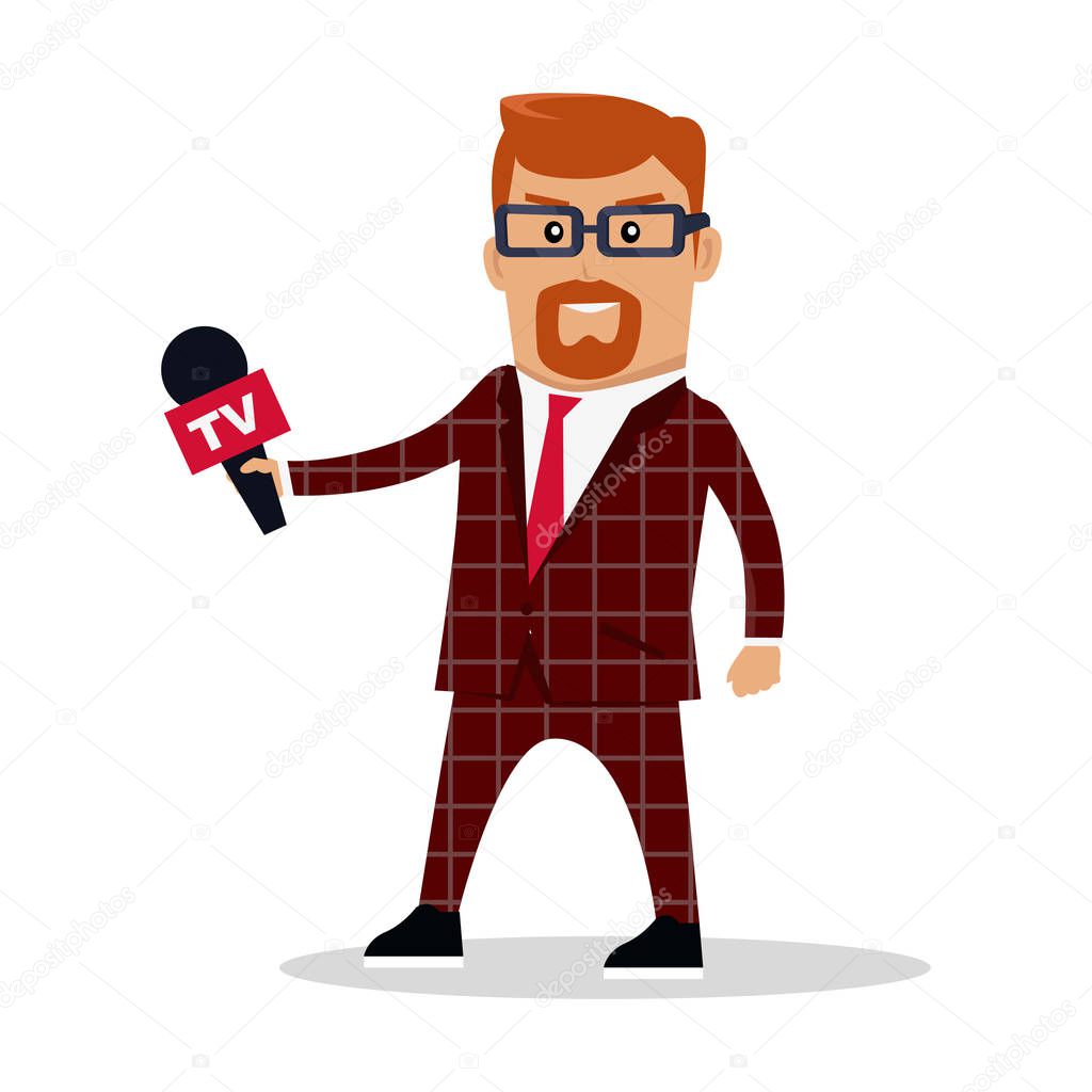 Media Worker Character Vector Illustration