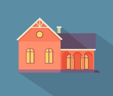 Teras afiş Poster şablonu ile mutlu ev.