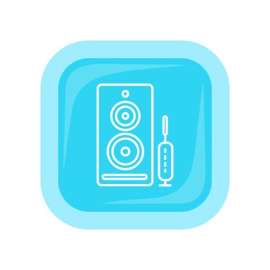 Bilgisayar hoparlörleri Web düğme. PC hoparlörler.