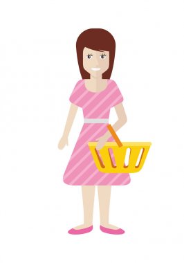 Süpermarkette arabası sepet kadınlarla