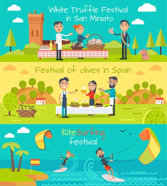 Španělsko dovolená zábavní festivaly. Vektor — Stockový vektor