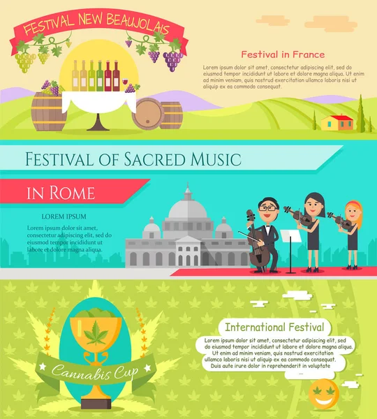 Italie Festivals nationaux dans le style plat Design — Image vectorielle