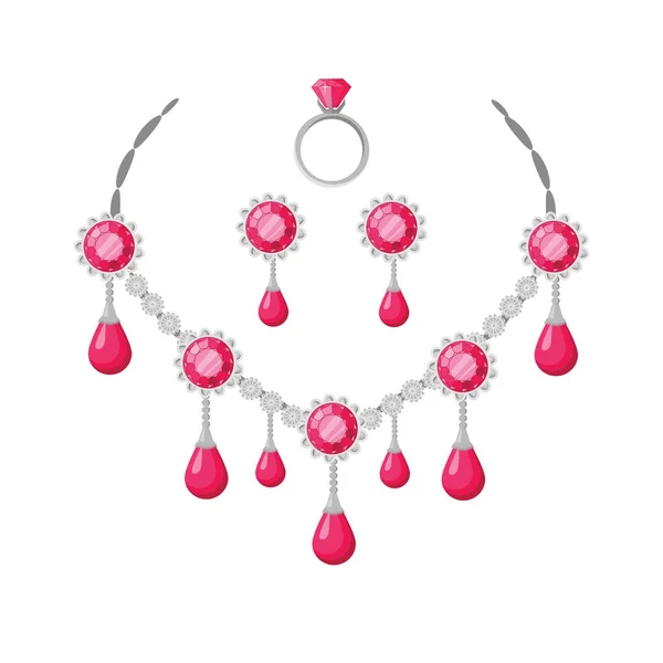 Hermoso conjunto de accesorios de joyería — Vector de stock