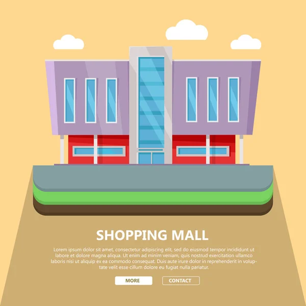 Modelo de Shopping Center Web em Design Plano — Vetor de Stock