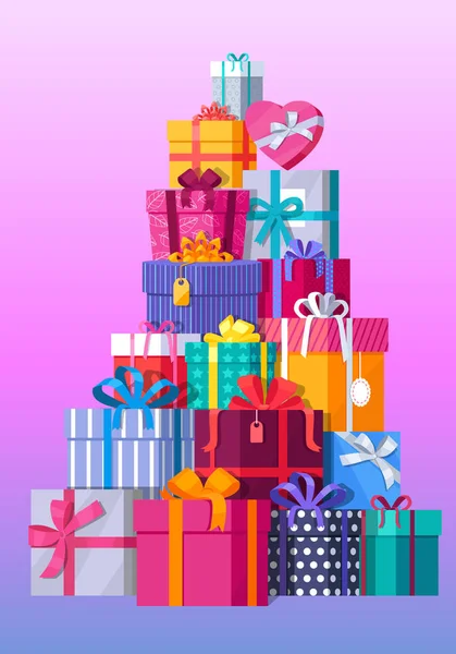 Set di scatole regalo colorate Illustrazioni vettoriali — Vettoriale Stock