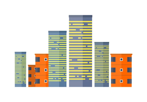 Wolkenkrabbers en gebouwen. Aziatische Multistorey huis — Stockvector