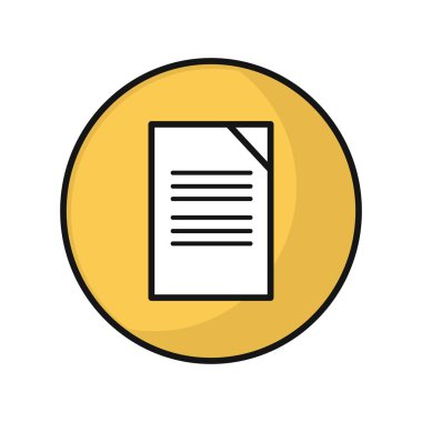 Belge vektör simgesi düz stil tasarım