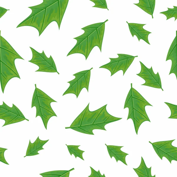 Gröna blad seamless mönster vektor illustration — Stock vektor