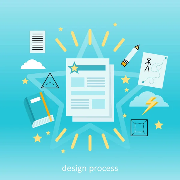 Conceito de processo de design — Vetor de Stock