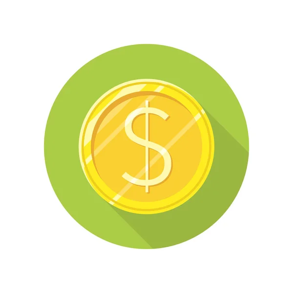 Dollar guldmynt vektor ikonen i platt stil Design — Stock vektor