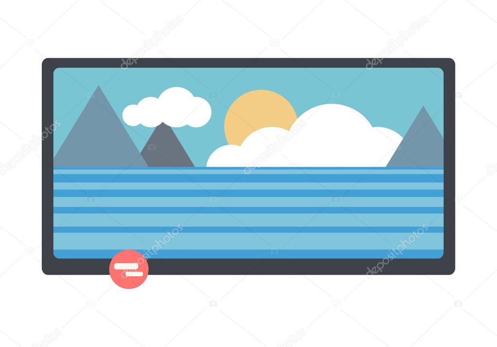 LCD TV with Nature Landscape on Screen