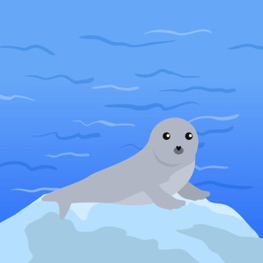 Earless mühür vektör çizim düz tasarım