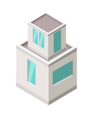 İzometrik şehir kurma vektör. İsometry