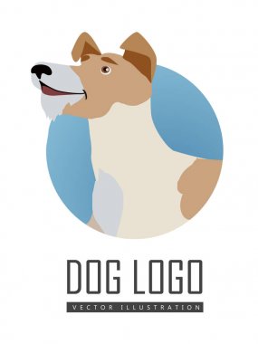 Köpek vektör Logo düz stil tasarım