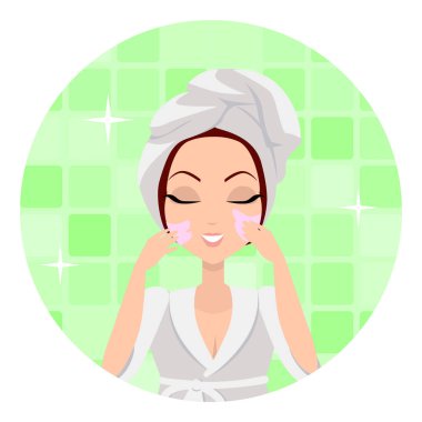 Moisturisation. Besleyici krem uygulamak kız
